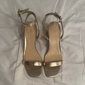 Nine West Metallic Gold Heeled Sandals